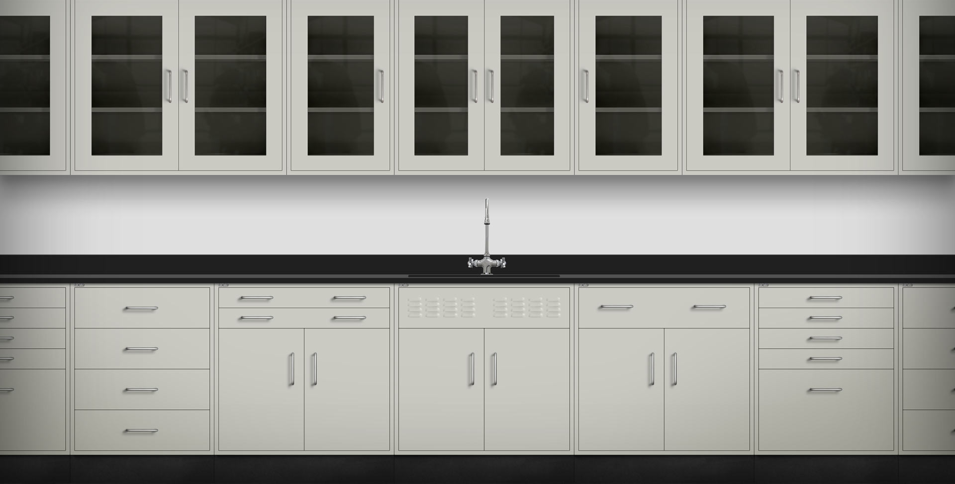 Under-Counter Hanging Laboratory Base Cabinets from Teclab